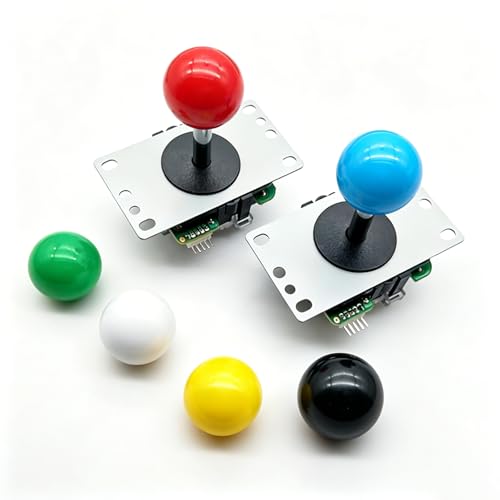 2Pcs Black Arcade Joystick Ball Top 35mm M6 Thread Replacement Joystick Knob for DIY Fight Stick, Home Arcade, Commercial Gaming Machine – PS & ABS Material 30g (Black) - color: Black