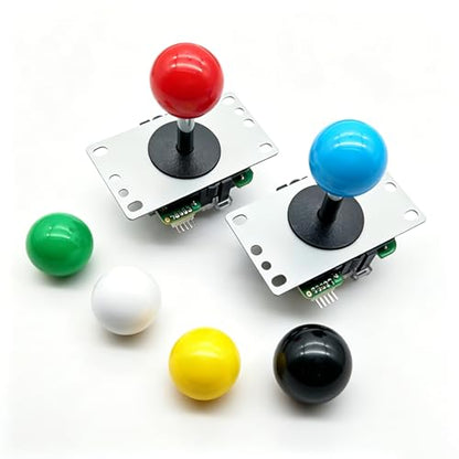 2Pcs Red Arcade Joystick Ball Top 35mm M6 Thread Replacement Joystick Knob for DIY Fight Stick, Home Arcade, Commercial Gaming Machine – PS & ABS Material 30g (red) - color: Red