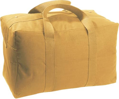 Tactical Parachute Cargo Bag LARGE Cotton Canvas Carry Bag, 24" x 15" x 13" - Coyote Brown - color: Coyote Brown, size: Large (24" x 15" x 13")