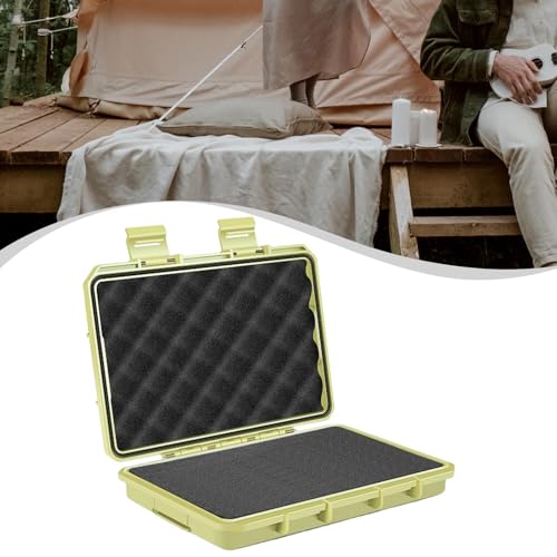 Hard Carrying Case for Small Precision Instruments, Waterproof PP Storage Box with Removable Foam Inserts, Beige L - color: Beige L