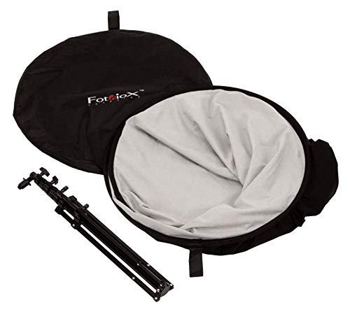 Fotodiox 5x7 (foot) Collapsible Black + White 2-in-1 Background, Backdrop Kit with Stand Support - size: 5x7in, style: Black + White