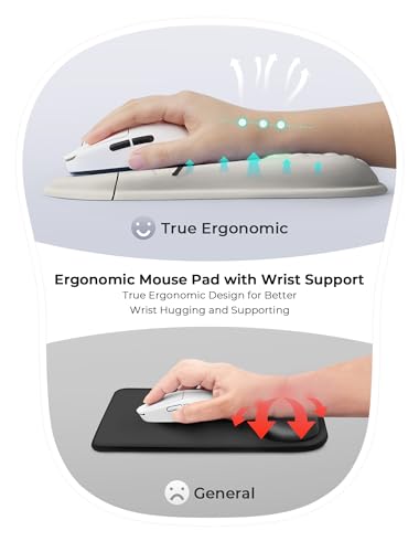 Ergonomic Mouse Pad with Cute Black Cat Design, for Carpal Tunnel Pain Relief, 65% Usable Mouse Area, Memory Foam Concave Wrist Rest for Office, PC, Gaming - color: 01 Cute Black Cat