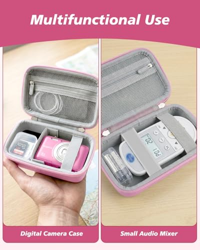 Krypthos Camera Case for Canon G7 X Mark III with SD Card Storage (Pink) | Compatible with Kodak Pixpro FZ45, Canon G7X Mark III，CAMKORY DC403, Travel Small Cameras, Protective, Durable, Easy to Carry - color: Pink