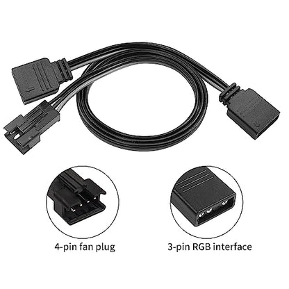 YACSEJAO Adapter Cable for 5V 3-Pin 1.6FT/50CM MSI Mystic Light Gigabyte RGB Fusion Connect to Any SM Connector Digital RGB LED Cable for Motherboard