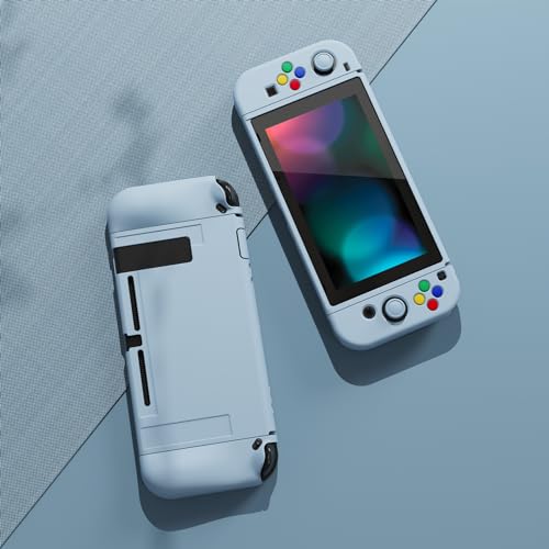 playvital ZealProtect Soft Protective Case for Nintendo Switch, Flexible Joycon Cover Slim Cover for Nintendo Switch with Screen Protector & Thumb Grips & Direction Button Caps - Sky Blue - color: Sky Blue