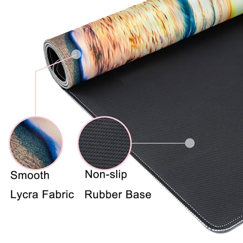 Desk Mat Pad,Large XXL Extended Mouse Pad Mat for Desktop Keyboard | 35''×15.6'' XXL Extended Gaming Mouse Pad with Non-slip Base Desk Matt Mousepad for Computer,Office,Keyboard and Laptop - color: C3-Beach