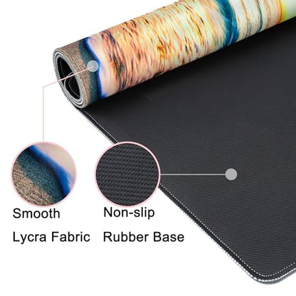 Desk Mat Pad,Large XXL Extended Mouse Pad Mat for Desktop Keyboard | 35''×15.6'' XXL Extended Gaming Mouse Pad with Non-slip Base Desk Matt Mousepad for Computer,Office,Keyboard and Laptop - color: C3-Beach