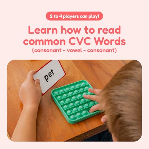 The Fidget Game Word Pop CVC Word Games for Kids 4-6 | Learn to Read in Weeks, Multisensory Reading & Phonics, Interactive Board Game, Pre Kindergarten to 1st Grade