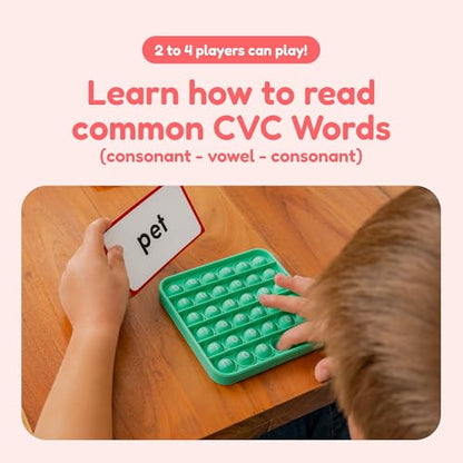 The Fidget Game Word Pop CVC Word Games for Kids 4-6 | Learn to Read in Weeks, Multisensory Reading & Phonics, Interactive Board Game, Pre Kindergarten to 1st Grade