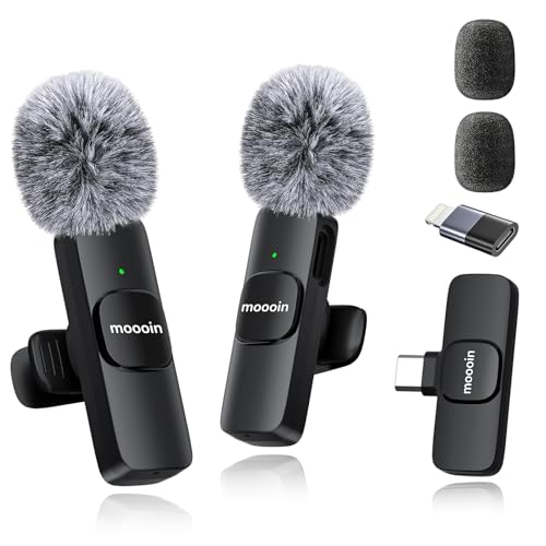Wireless Mini Microphone for iPhone/Android:Lapel Microphone for Video Recording,Plug and Play,Live Streaming and Podcasting-Textured Black - color: M1