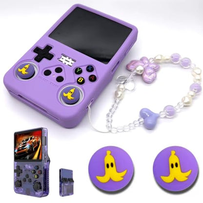 Silicone Case for R36S Handheld Game Console Protective Case with Lanyard Button Cover Accessory for Gift (Purple) - color: purple