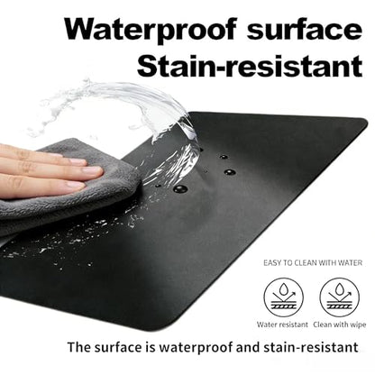 Glass Gaming Mouse Pad,Black Hard Surface Gaming Mousepad,17.7‘’X15.7'' Tempered Glass Desk Mat,Ultra-Smooth Large Square Desk Mat,Improved Precision and Speed for Esports FPS Players - color: Black