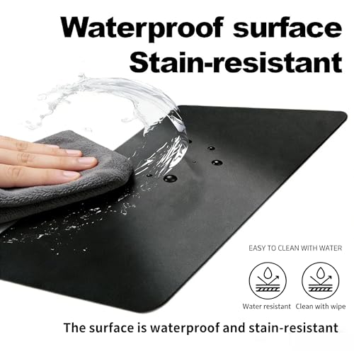 Glass Gaming Mouse Pad,Black Hard Surface Gaming Mousepad,17.7‘’X15.7'' Tempered Glass Desk Mat,Ultra-Smooth Large Square Desk Mat,Improved Precision and Speed for Esports FPS Players - color: Black