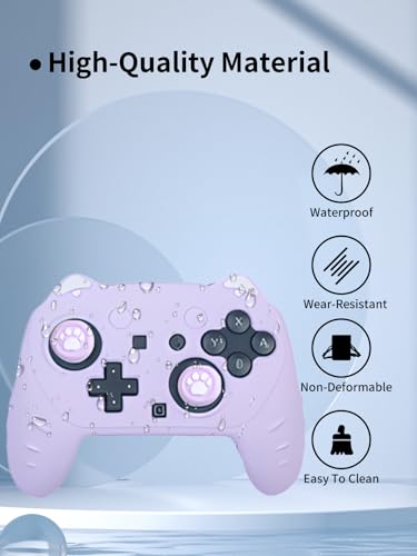 Case for Nintendo Switch 2 Pro Controller,UYRUREL Premium Sillence Material,Shock-Absorbing and Anti Drop Protection Soft Shell,with Stickers and Thumb Grips,Purple. - color: Purple