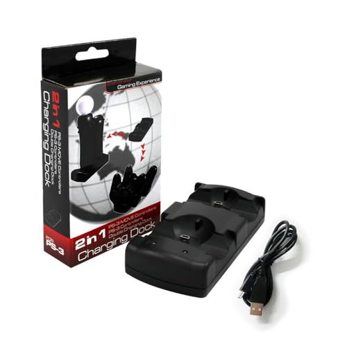 PS3 Controller Charger Station, Dual Controller and Move Controller Charging Dock USB Cable