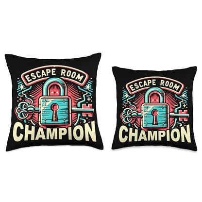 Escape Room Game Lockpicking Puzzle Room Exit Game Throw Pillow - size: 16x16
