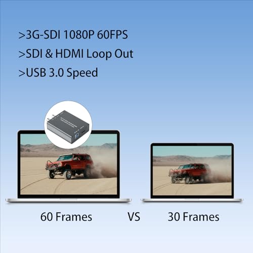 3G-SDI to USB 3.0 Video Capture Card 1080P 60FPS with HDMI and SDI Loop Out | Driver Free