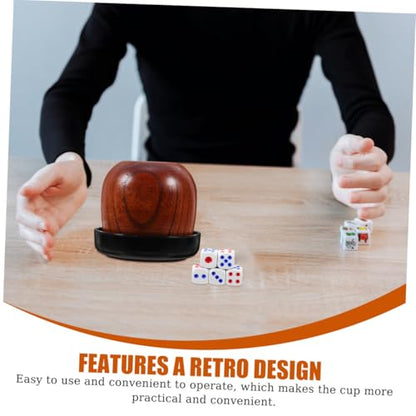 BESPORTBLE Professional Dice Cup Set Box Dice Holder for Shut The Box Game Bar Ktv Wooden Storage Case Rounded Corners