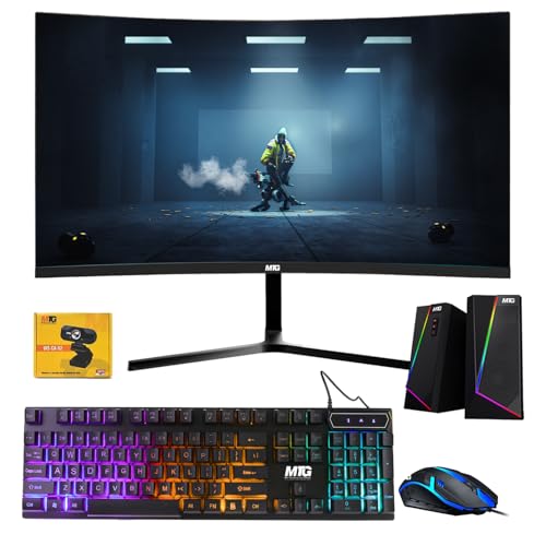TechMagnet All in one Desktop Computer,Cheetah 4,Intel Core i5 4th Gen,16GB DDR3,240GB SSD,New 24 inch Curved Display,MTG RGB Keyboard Mouse,RGB Speaker and Webcam,USB Wi-Fi,Windows 11(Renewed) - size: 16GB/240GB SSD, style: 24 Inch