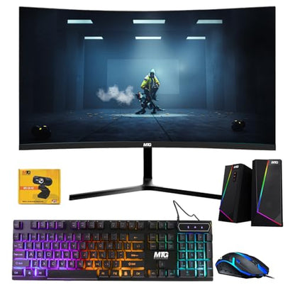 TechMagnet All in one Desktop Computer,Cheetah 4,Intel Core i5 4th Gen,16GB DDR3,1TB SSD,New 24 inch Curved Display,MTG RGB Keyboard Mouse,RGB Speaker,Webcam,USB Wi-Fi,Windows 11(Renewed) - size: 16GB/1TB SSD, style: 24 Inch
