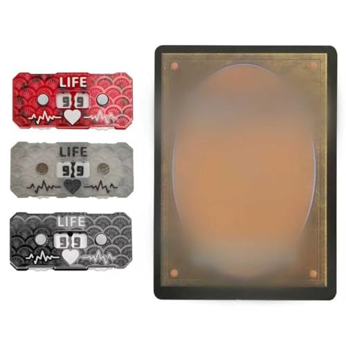 Life Counter 3 Pcs Pcak Twin Digits Dragon Scale Pattern Designed 2 x 4 cm (0.787 x 1.57 in) for cEDH Game & MTG Dual Game Made of Acrylic (Black & Red & White Scale) - color: Black/White/Red