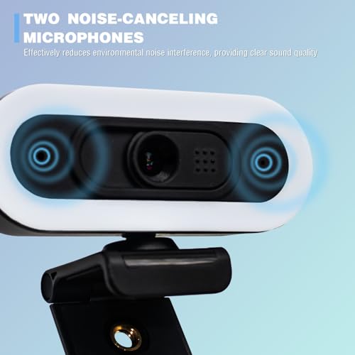 W4 2K Autofocus Webcam with Dual Mics & LED Light, 1080P 60fps/2K 50fps, USB Streaming Camera for PC, Laptop, Switch 2, Desktop - Plug and Play - color: Black-W4 2K Autofocus