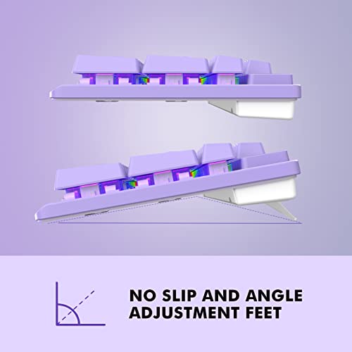 NPET K10 Wired RGB Purple Membrane Keyboard for PC Desktop | Spill Resistant, Multimedia Hotkeys, Quiet Membrane Gaming Keys