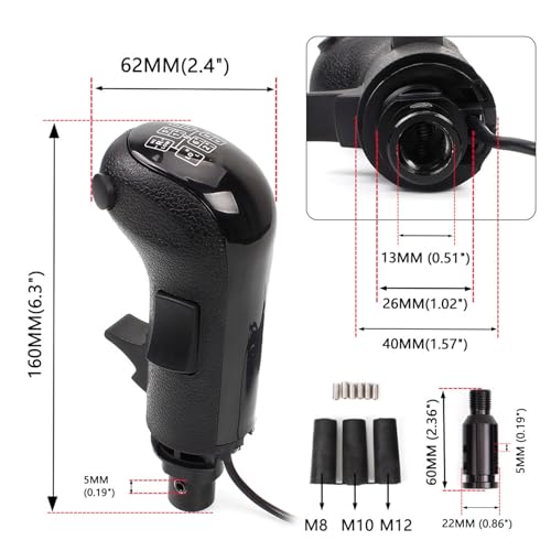 USB Truck Simulator Shifter Gearshift Knob Compatible with Logitech G29 G27 G25 G923 Steering Wheel PC Sim Racing Games Driving Force Shifter 18 Speed
