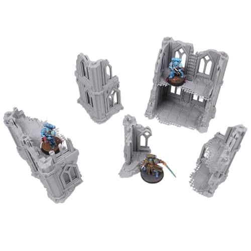 Tabletop Terrain Hab Unit Ruins - Modular Sci-Fi Terrain for Tabletop Wargaming Competitive Ruins 28mm 32mm