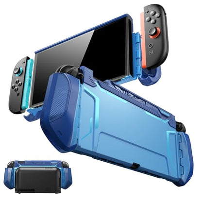 Mumba Blade Series Case for Nintendo Switch 2 [Dock Friendly] [Military-Grade Protection] Switch 2 Grip Protective Cover Shell, Quick-Release Joy-Con, Accessories for Switch 2 Controllers (Blue) - color: Blue