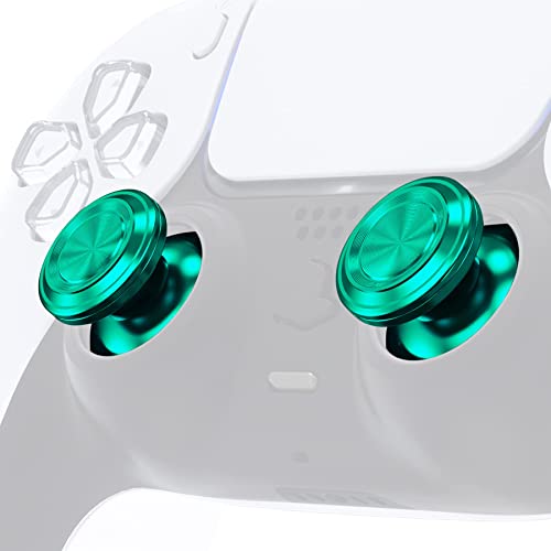 eXtremeRate Custom Green Metal Thumbsticks for PS5 Controller, Replacement Aluminum Analog Stick Joystick for PS4 Controller - color: Green