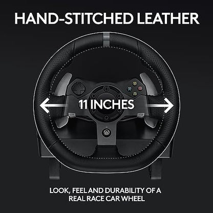 Logitech G920 Driving Force Racing Wheel and Floor Pedals, Real Force Feedback, Stainless Steel Paddle Shifters, Leather Steering Wheel Cover for Xbox Series X|S, Xbox One, PC, Mac - Black - style: Xbox X|S, Xbox One, PC/Mac