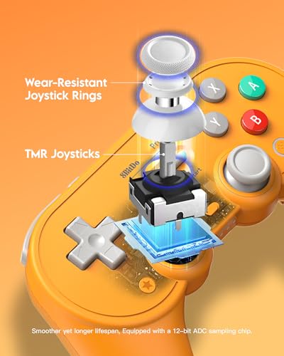 8Bitdo Pro 3 Bluetooth Controller (Yellow) - TMR Joysticks | For Switch/Switch 2, Windows/Apple/Android, Swappable ABXY Buttons, Pro Back Buttons, Hall Effect Triggers, Charging Dock - color: Yellow, size: Pro 3