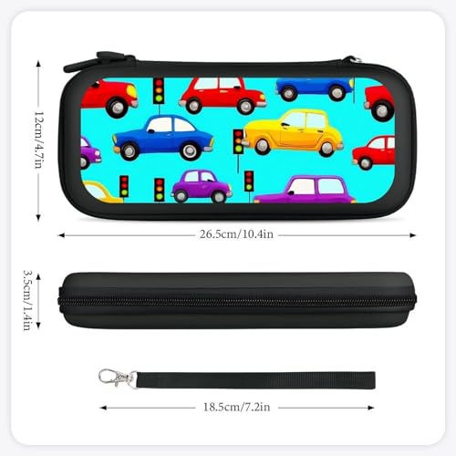 Carrying Case Compatible with Nintendo Switch, Travel Storage Holder Bag with 15 Game Cartridges Colorful Race Car Cartoon Cars Hard Shell Protective Pouch - color: Color(85)