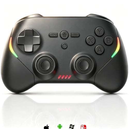 Megadream Phone Controller for PC/Switch 2|Swith/Android/iPad/Tablet/iPhone Controller - RGB light - Hall Effect Trigger/Joystick - Call of Duty, Roblox, Genshin Impact, Direct Play - color: Black