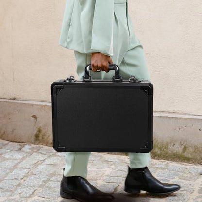 15 Inch Aluminum Carrying Case 15 X 11 X 4.3 Inch Ideal for Microphone & Camera Gear Transportation, DJ Mixer Case with Customizable Pre-Diced Foam, Black - size: Inner：14.5''X 10.5 X 5.5''
