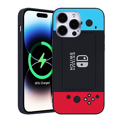 Designed for iPhone 15 Pro Case for Boys Kids Men, 3D Cool Video Game Controller Button Type Personalized Full Body Full Camera Protection Protective Cover Soft Cute-Blue