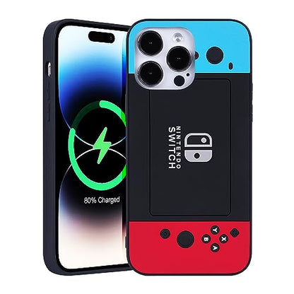 Designed for iPhone 15 Pro Case for Boys Kids Men, 3D Cool Video Game Controller Button Type Personalized Full Body Full Camera Protection Protective Cover Soft Cute-Blue