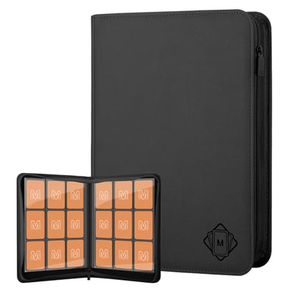 Trading Card Binder with 9 Side Loading Pocket Card Album Hold Up to 540 Cards PU Card Collection Binder, Collectible Albums Card Folder for MTG, TCG, Sports Cards - color: 9-Black