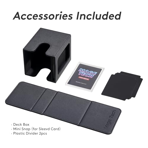 Commander Deck Box Lite - Card Display with Mini Snap Card Holder & Removable Cover, Fits 100+ Single-Sleeved Cards, Ideal for MTG, PTCG, OPCG, SWU & More (Black) - color: Black