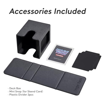 Commander Deck Box Lite - Card Display with Mini Snap Card Holder & Removable Cover, Fits 100+ Single-Sleeved Cards, Ideal for MTG, PTCG, OPCG, SWU & More (Black) - color: Black