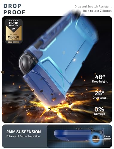 Mumba Blade Series Case for Nintendo Switch 2 [Dock Friendly] [Military-Grade Protection] Switch 2 Grip Protective Cover Shell, Quick-Release Joy-Con, Accessories for Switch 2 Controllers (Blue) - color: Blue