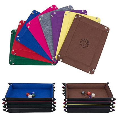 8-Pack Felt Dice Trays for DND, RPG, MTG, Folding Design (Rectangle) - color: Rectangle