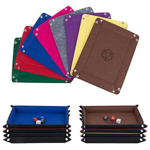 8-Pack Felt Dice Trays for DND, RPG, MTG, Folding Design (Rectangle) - color: Rectangle