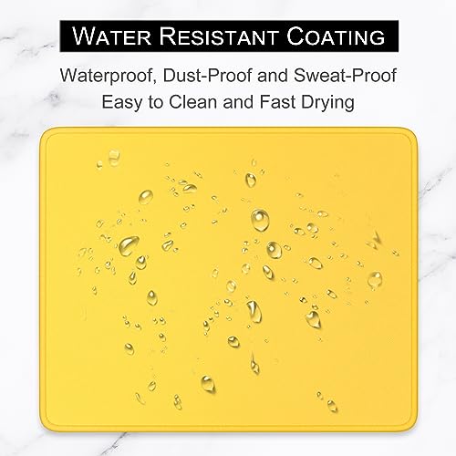Hsurbtra Mouse Pad, Premium-Textured Square Mousepad 10.2 x 8.3 Inch, Stitched Edge Anti-Slip Waterproof Rubber Pretty Cute Computer Mat for Office Gaming Laptop Women Kids Apricot Yellow - color: Apricot Yellow, size: Square Mousepad (10.2" x 8.3")