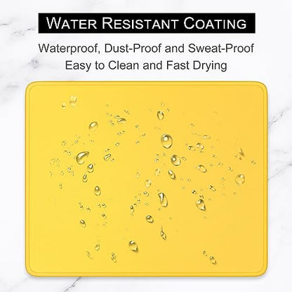 Hsurbtra Mouse Pad, Premium-Textured Square Mousepad 10.2 x 8.3 Inch, Stitched Edge Anti-Slip Waterproof Rubber Pretty Cute Computer Mat for Office Gaming Laptop Women Kids Apricot Yellow - color: Apricot Yellow, size: Square Mousepad (10.2" x 8.3")