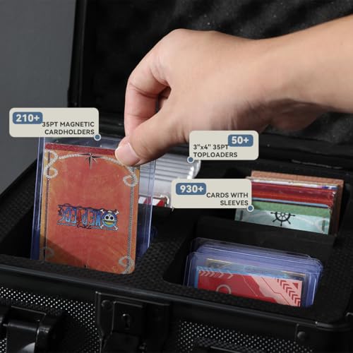 Graded Card Storage Box with With Carry Handle Sports Cards Storage Secure Storage Box Card Case with Dividers Trading Card Organizer for PSA BGS CSG (S) - size: S