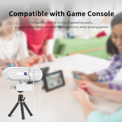 TOALLIN 2K Webcam for PC, 5MP, Built-in Mic, Web Camera with Tripod | 90° Wide Angle, Privacy Cover, USB Computer Camera for Laptop, Live-Streaming, Gaming, Meetings, Video Calls - style: 2K Webcam with Tripod