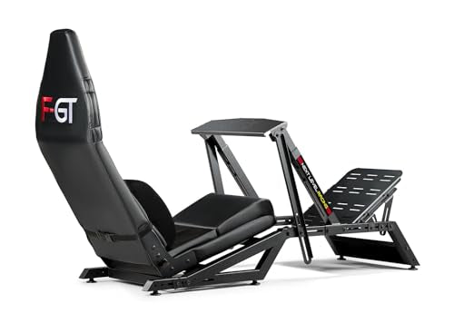 Next Level Racing F-GT Racing Simulator Cockpit. Formula and GT racing simulator cockpit compatible with Thrustmaster, Fanatec, Moza Racing on PC, Xbox and PS