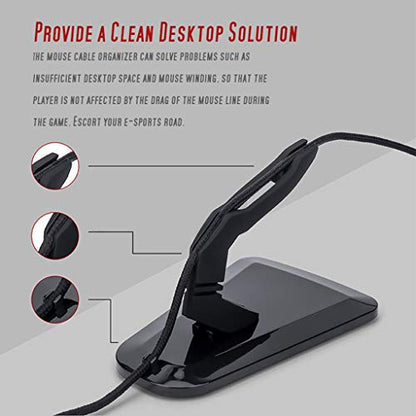 Gaming Mouse Cord Clip Management Mouse Bungee Cable Fixer Holder